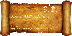 Diera Mátyás névjegykártya